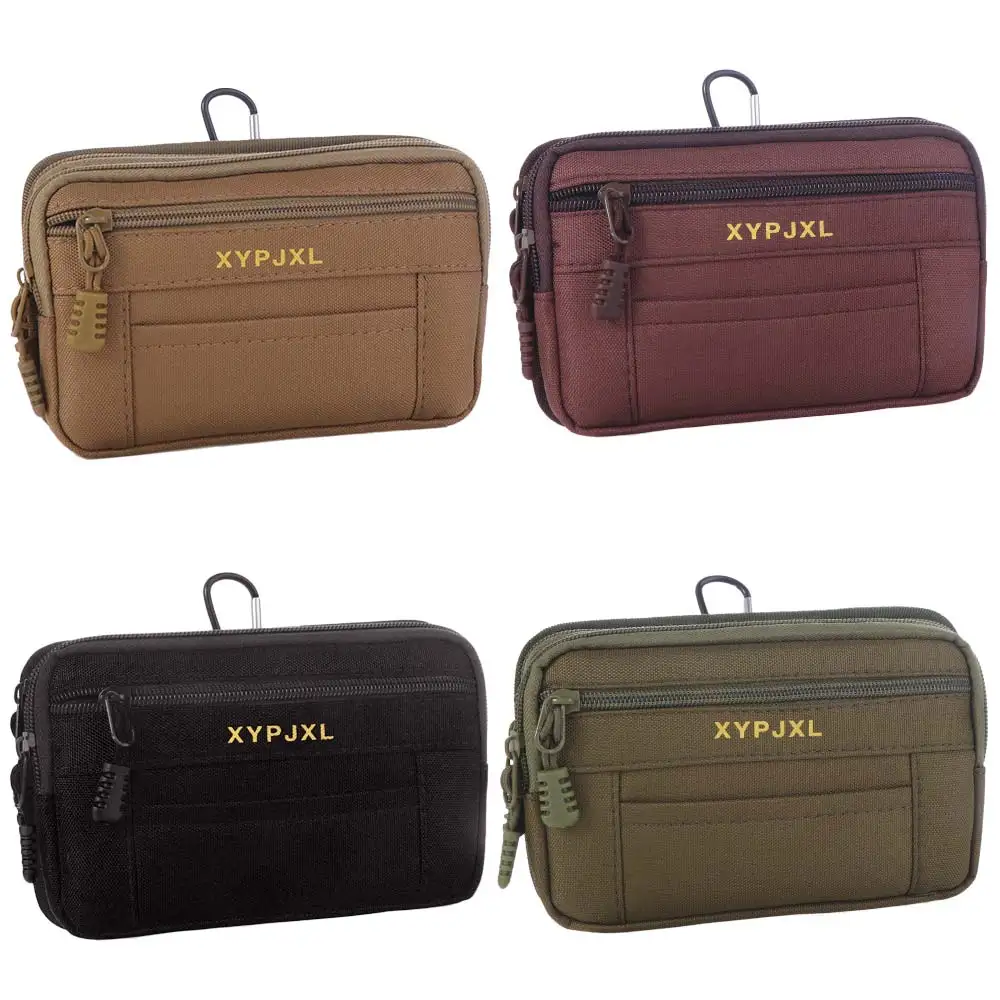 بوم حقيبة الرجال الخصر حزمة متعددة مقصورة حامل هاتف أكياس الهاتف المحمول قماش سستة إغلاق الرجال المحفظة الحقيبة أدوات السفر #6