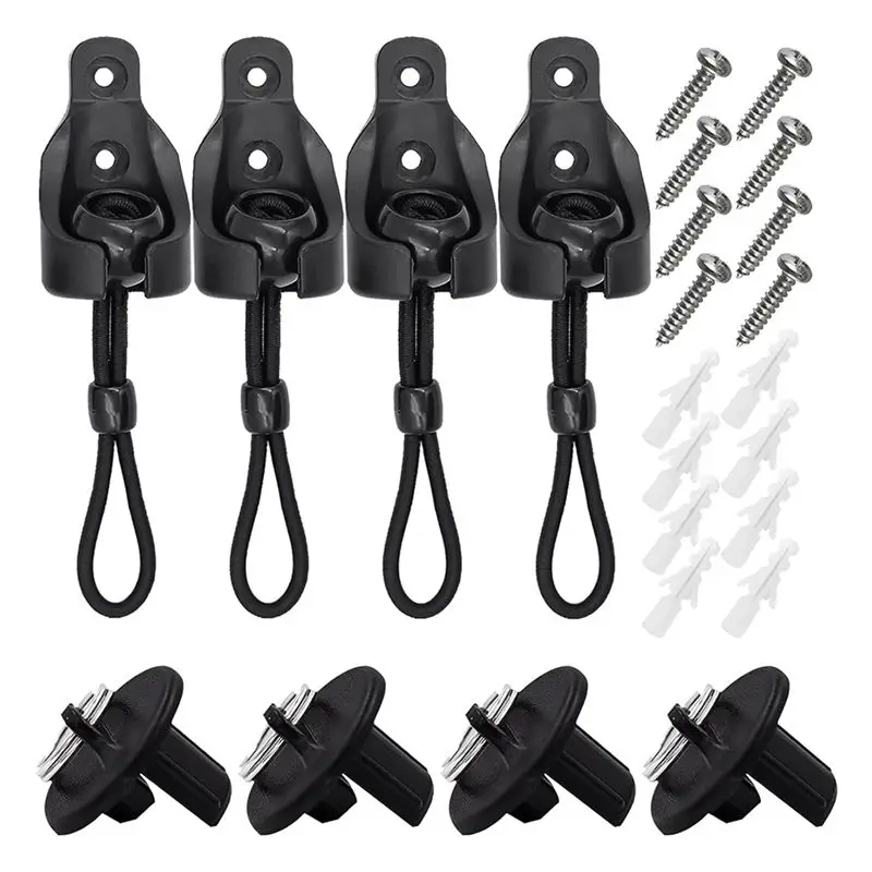 A76I-Replacement Parts Roller Shade Hardware Bungee Kit And End Cap Shade Tie Downs For Outdoor Roller Shade Sunshade 4Pack
