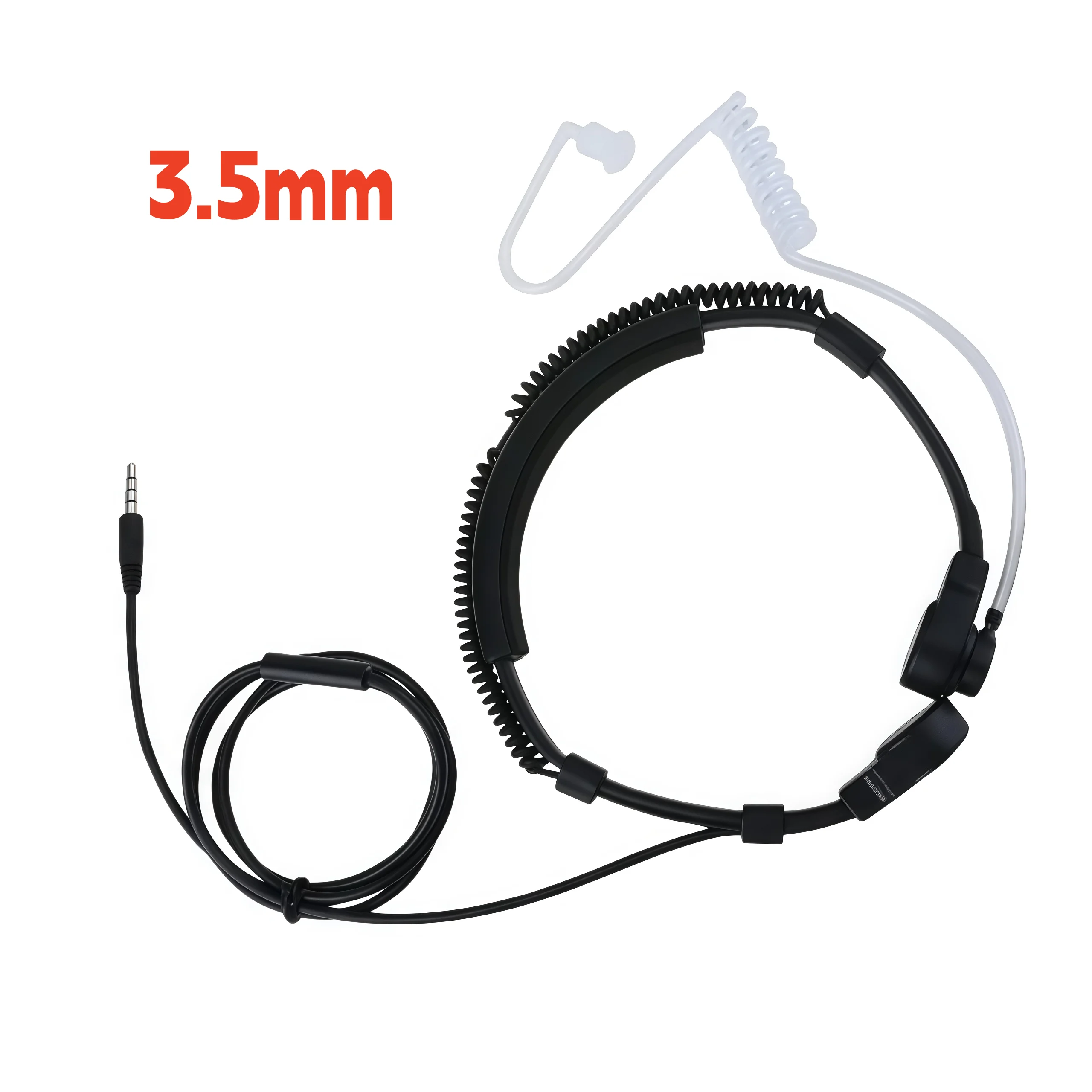 

3.5mm Tactical-Throat Microphone Earphone Covert Adjustable Air Tube Headset with Throat Mic for Smartphones