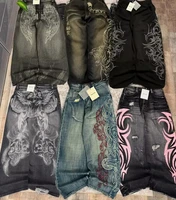 Moda americana nuevo negro viejo agujeros lavados pantalones vaqueros holgados señoras Y2K Vintage Punk moda Casual Joker pantalones de pierna ancha de cintura alta