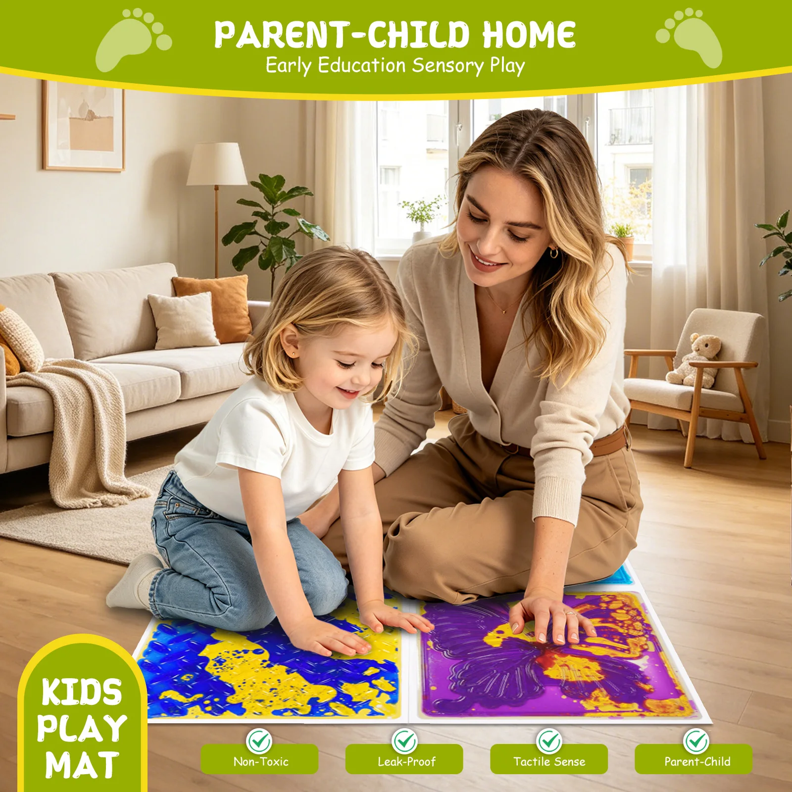 Color 3D Textured Floor Mat Sensory Visual & Tactile Kids Sensory Experience Color Learning Floor Mat