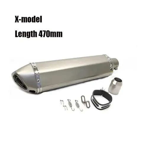 Universal 470mm รถจักรยานยนต์ท่อไอเสียท่อ Silencer หนี Moto DB Killer สําหรับ YAMAHA SUZUKI KAWASAKI HONDA