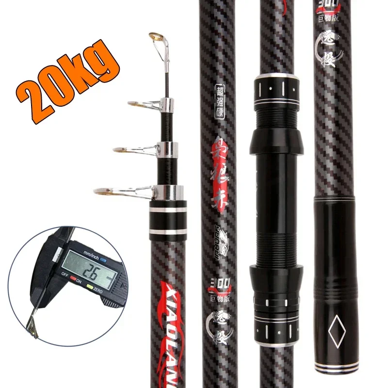 

Portable Fishing Pole 2.1-4.5M Movable reelseat Fishing Rod Tough Carbon Fiber Telescopic Travel Sea Boat Rock River Fishing Rod