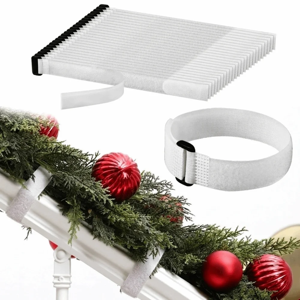 10Pcs Hook and Loop Fastening Cable Ties Self Adhesive Flexible Christmas Wreath Bundle Fastener Reusable Adjustable