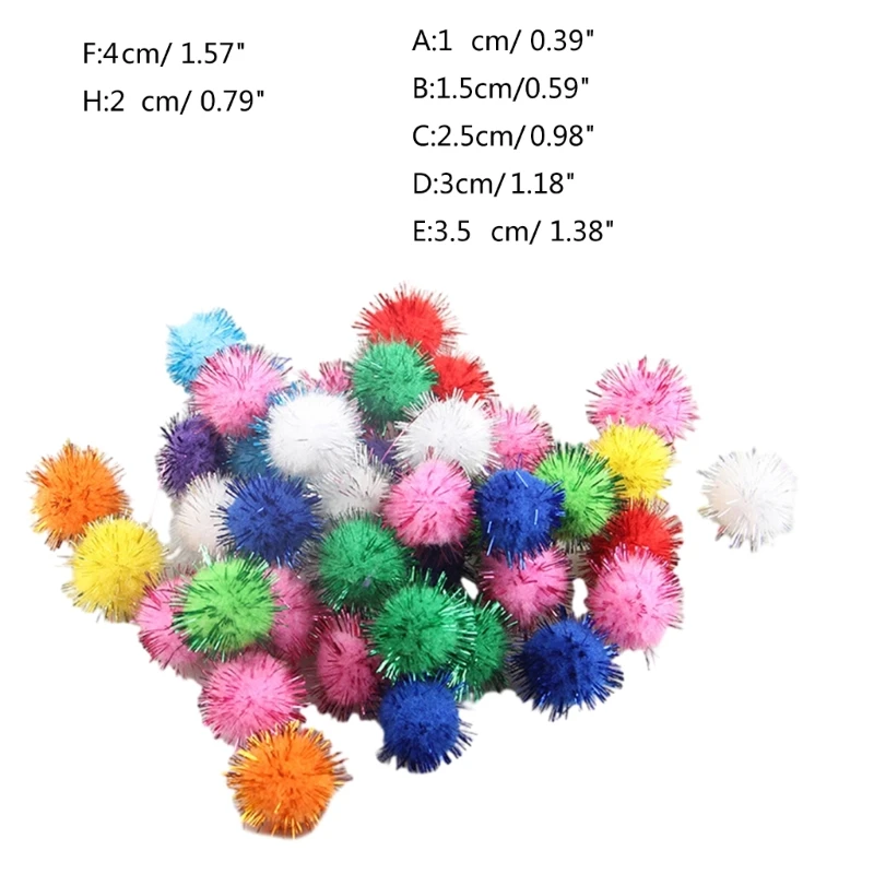 100pcs Tinsels Pompoms 모양 패치 DIY 머리핀 창조적으로 액세서리 의류 가방 헤어 바레트 수제 장식