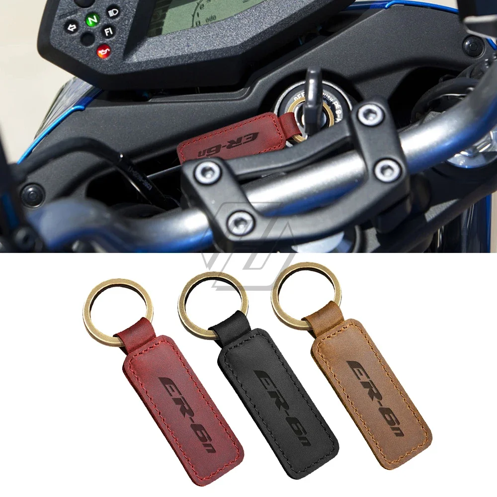 

Motorcycle Keychain Cowhide Key Ring Case for Kawasaki ER-6N ER6N ER6F