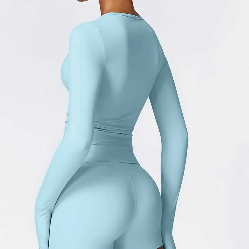 レディース クロップトップ フィットネス ヨガ Tシャツ 無地 スポーツトップ 長袖 ランニングシャツ へそ出し 速乾 ジムトップ スポーツウェア