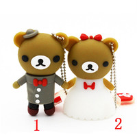 JASTER portable cute cartoon wedding panda USB2.0 flash pen drive 4GB/8GB/16GB/32GB/64GB external storage memory stick nice gift