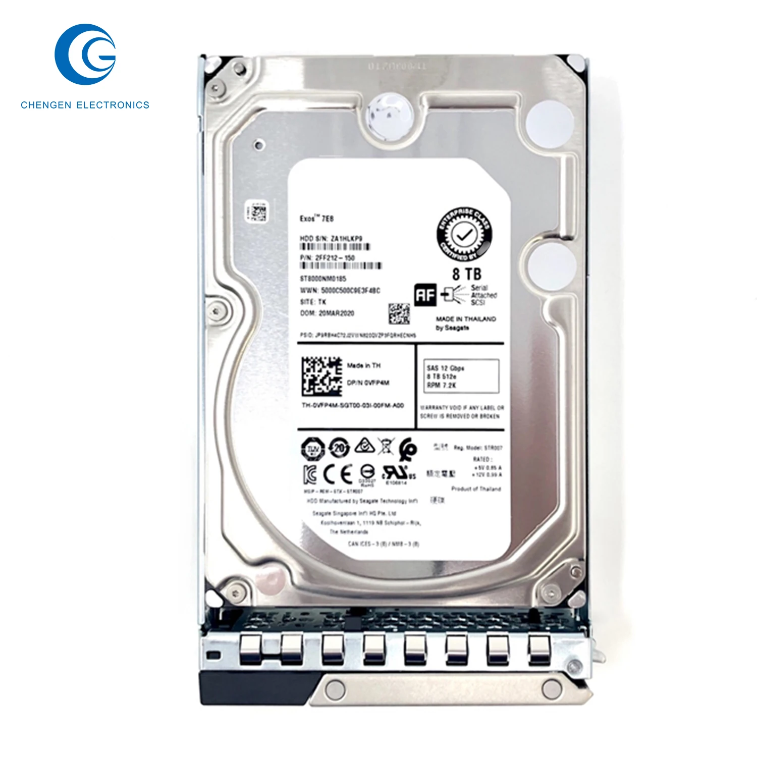 2pcsG14 Ff1-150 8Tb 7.K Rpm Sas Pn /D Pn 1Gb/S 51E 3.5" Poweredge Server Hard Drive