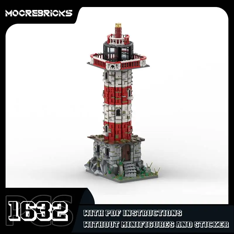 MOC-162128 Lighthouse Scenery Building Block Seaside Architecture Facilitie Model High-tech Bricks Toy Children's Collected Gift