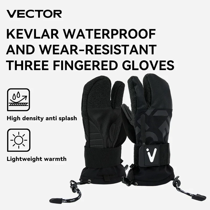 Vektor Frauen Männer Outdoor Doppel brett Snowboard Kevlar wasserdicht verschleiß fest drei Finger Handschuhe 3m Baumwolle