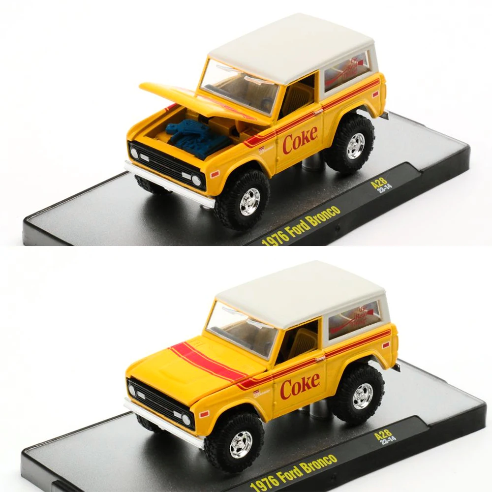 BIN-3 M2 mesin 1/64 diecast mobil logam campuran Ford Bronco Dodge Van diecast Station Wagon mainan kendaraan koleksi untuk Hotwheels anak laki-laki