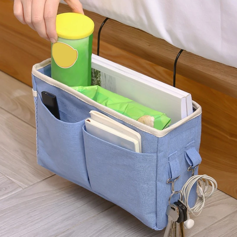 Bedside Storage Bag Hanging Organizer for Bunk Hospital Beds Dorm Rooms Bed Rail Office Desk Organizer Stationery Basket