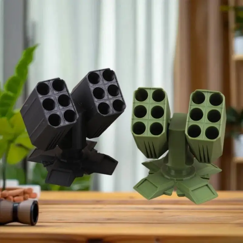 3D Printed Missile Shaped Pen Holder Creative Anti-aircraft Missile Launcher Pen Stand Desktop Organizer Home Office Decoration