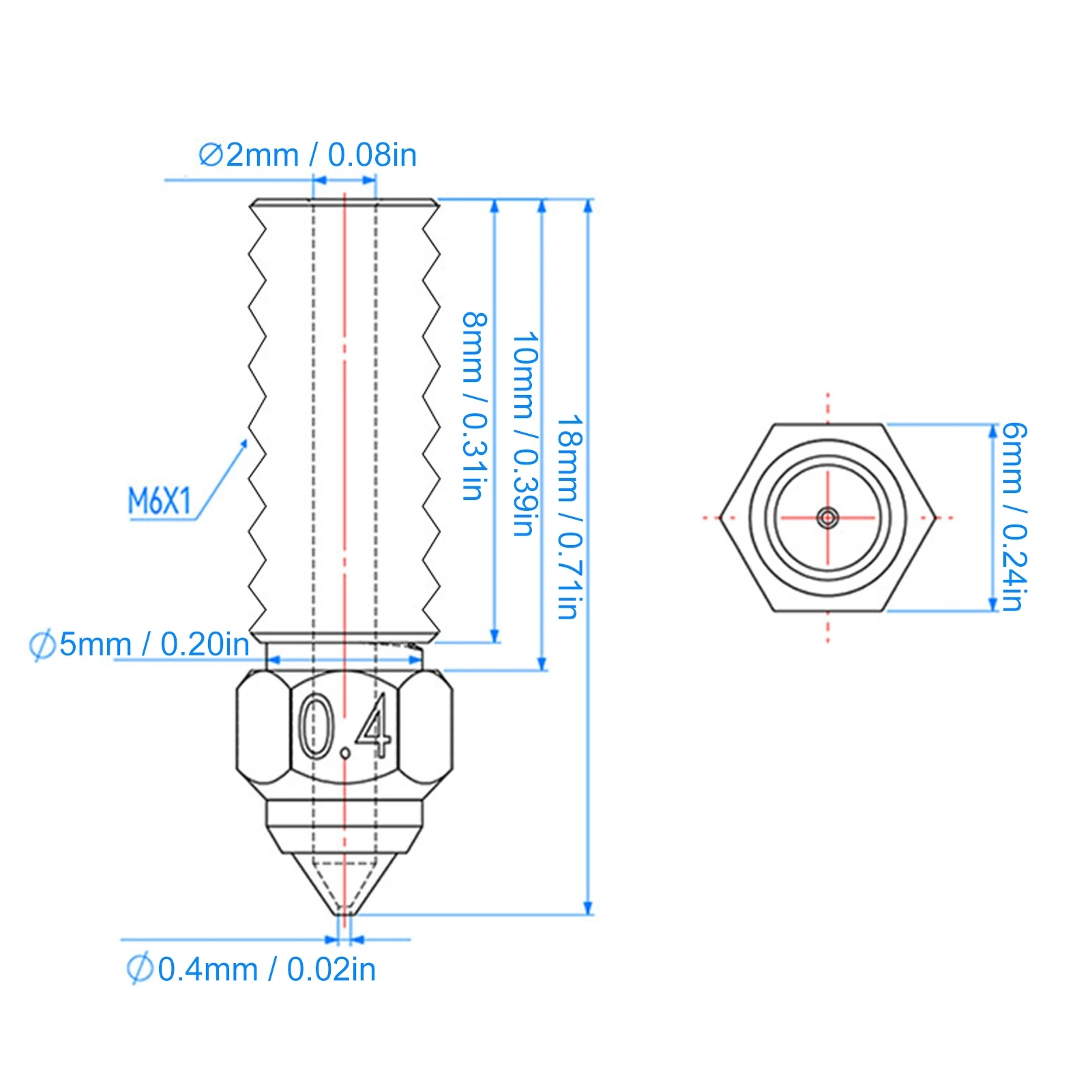3 Pcs 0.4mm Nozzle High Flow Stainless Steel 3D Printer Nozzle for Elegoo Neptune 4 4Pro
