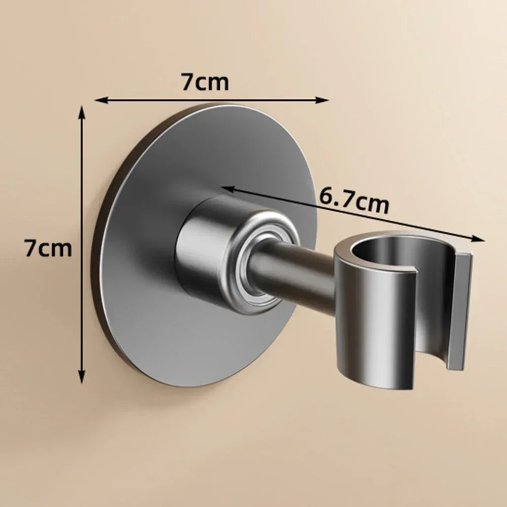 Adjustable Shower Head Holder Handheld Shower Head Bracket Without Drilling Stainless Steel Bathroom Shower Fixed Base Bracket