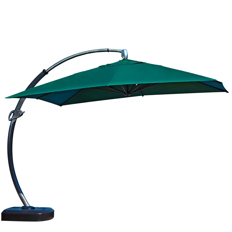 Large Contemporary Commercial Cantilever Umbrella Full Aluminium Frame 360° Rotatable Parasol for Restaurant Hotel