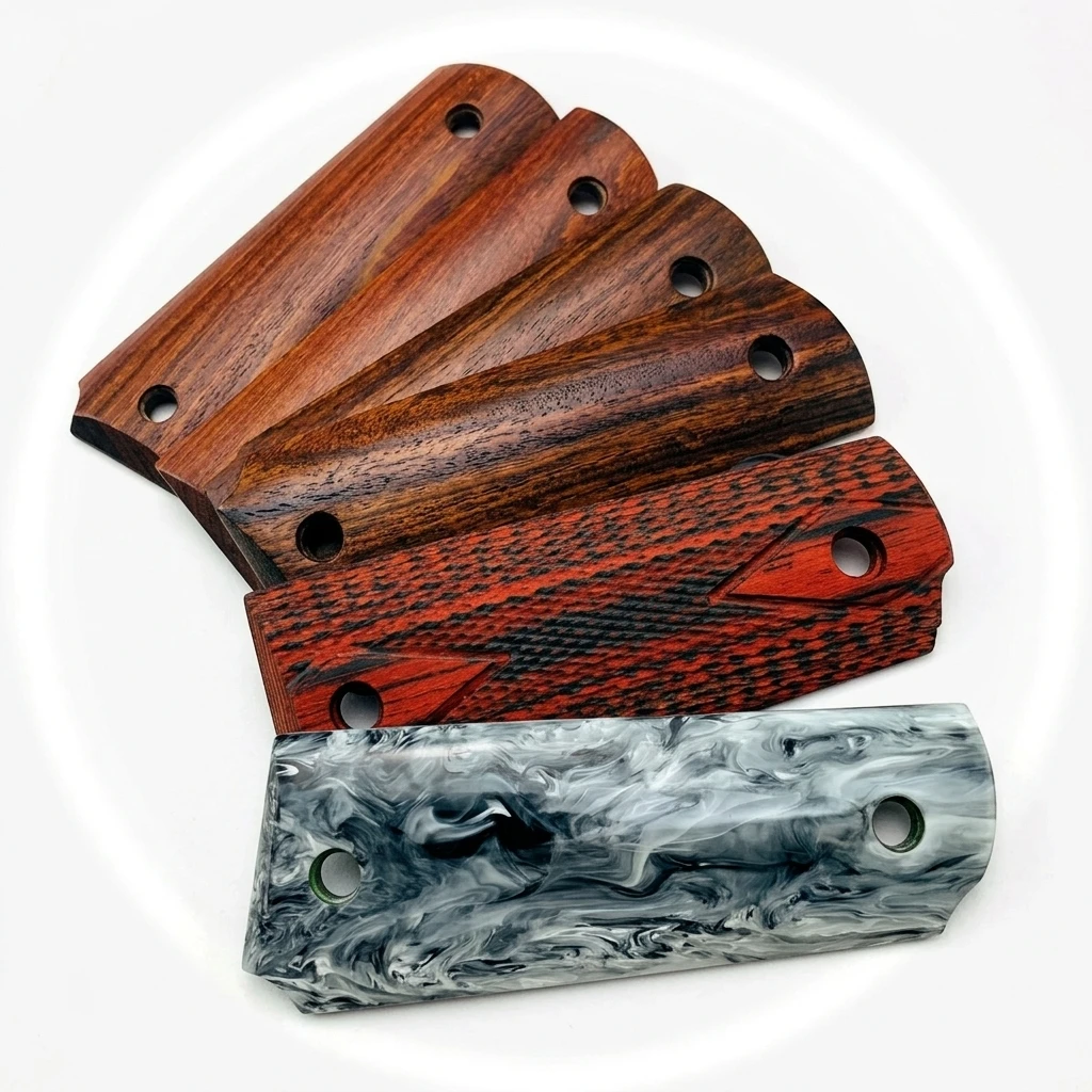 1911 Grips Replacement Full Size Marble Acrylic Rosewood Redwood Airsoft Handle Panel Gun Model Parts Custom DIY Gift