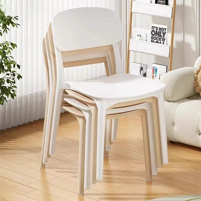 

Heavy Duty Family Dining Table Chairs Nordic Minimalist Backrest Plastic Restaurant Chairs Home Rental Use Dining Chairs Chaise