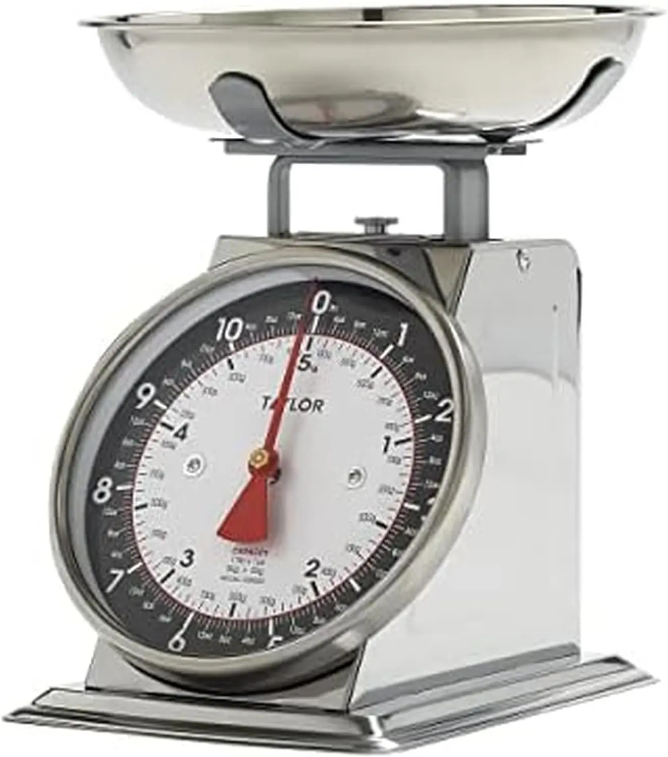 

Mechanical Kitchen Food Scale with Bowl, Weighs 11lbs, Measures Grams/Ounces, Analog for Baking, Black Silver
