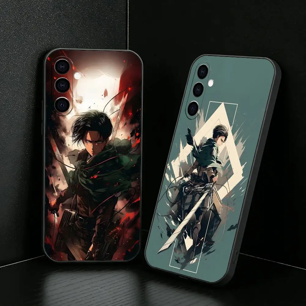

ATO Anime L-LeviS Acker-man Phone Case For Samsung Galaxy A73,A72,A71,A70,A52,A51 Others Soft Black Cover