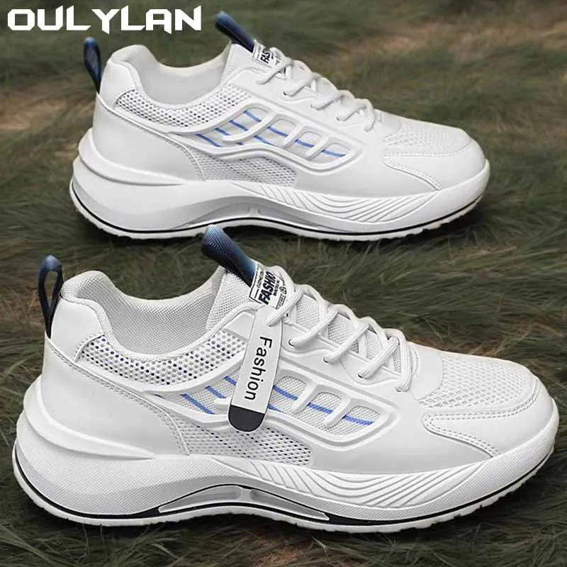 Oulylan Leather Work Attire Outdoor Men Casual Sports Board Shoes British Style Walking Fashion Boots Lightweight Breathable
