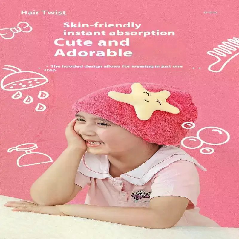 Simpatico cartone animato Animale Cappello da bagno per bambini Asciugamano per capelli in microfibra ad asciugatura rapida Cappello per asciugatura per bambini Torsione per capelli super assorbimento