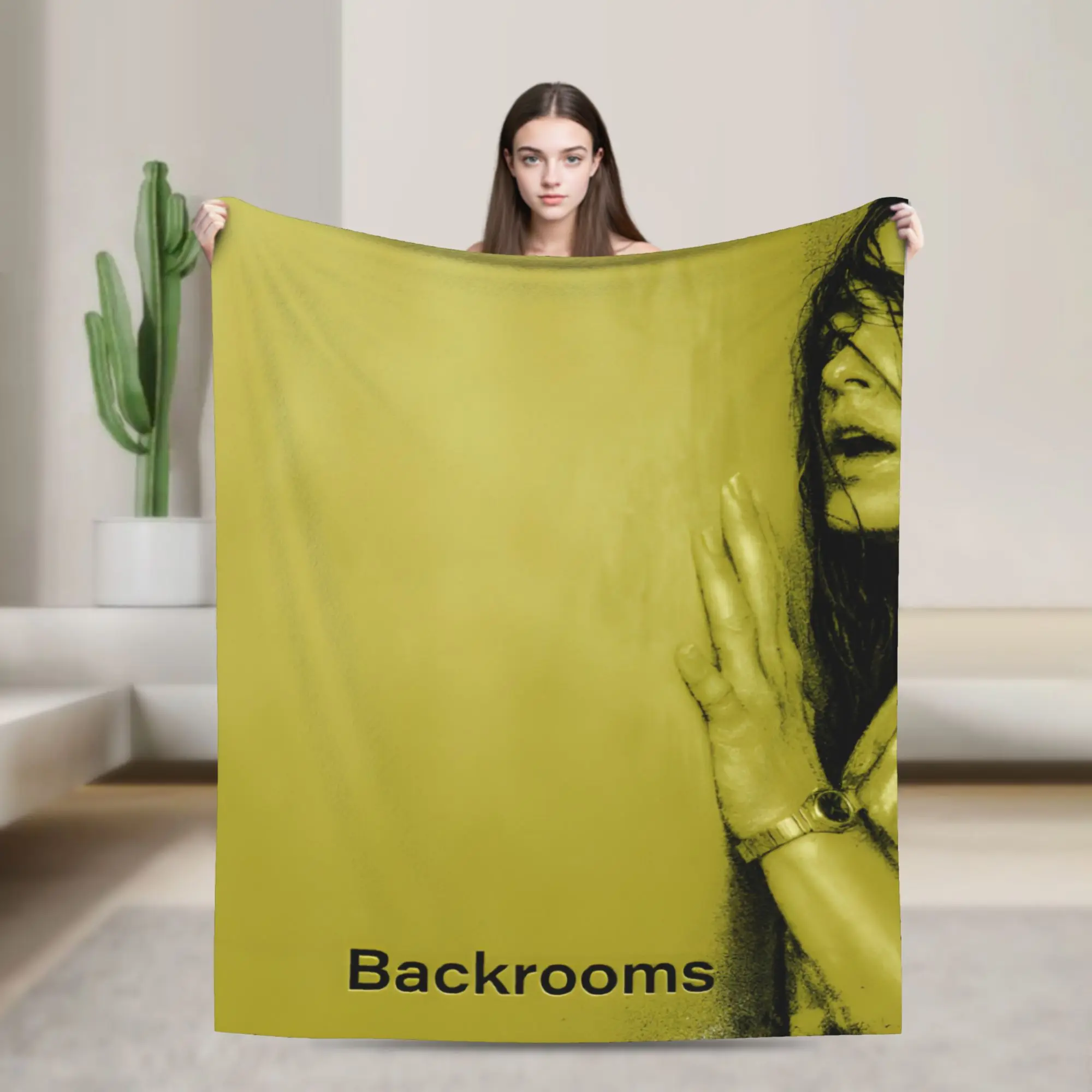 Separate Horror Backrooms Trapped Woman Art Blanket Quality Soft Warm Bedding Throws Spring Kids Adult Bedroom Graphic Bedspread