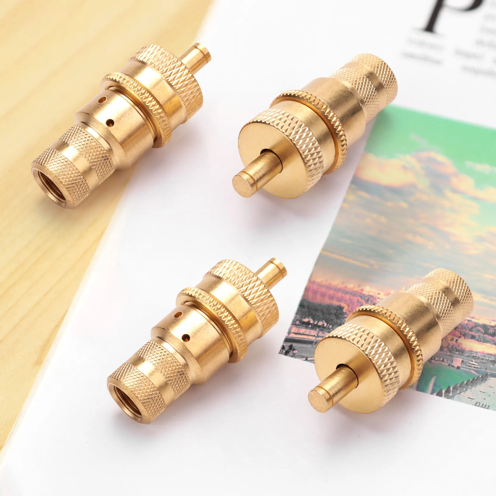 4Pcs Offroad Brass Tire Venting Machine s Kit Automatic 6-30Psi Tyre Tire Pressure Relief Valve Deflators Bleeder Valve G