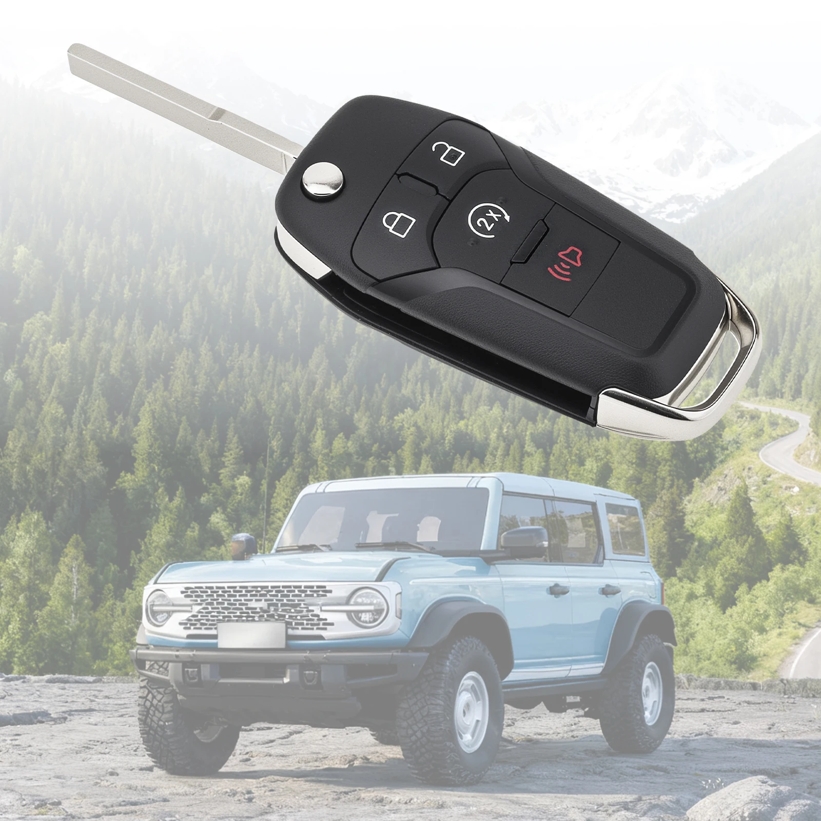 4 أزرار سيارة مفتاح بعيد فوب قذيفة صالح لفورد F150 N5F-A08TDA 5923694 للطي الوجه مفتاح تحكم عن بعد قذيفة غطاء #4