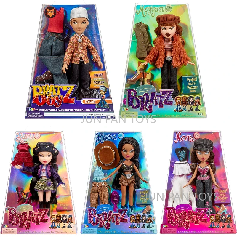 Original Bratz Fashion Doll 2 Outfits Poster Meygan Dylan KUMI Nevra Kiana Girls Birthday Gift Limited Edition Collectible Toys