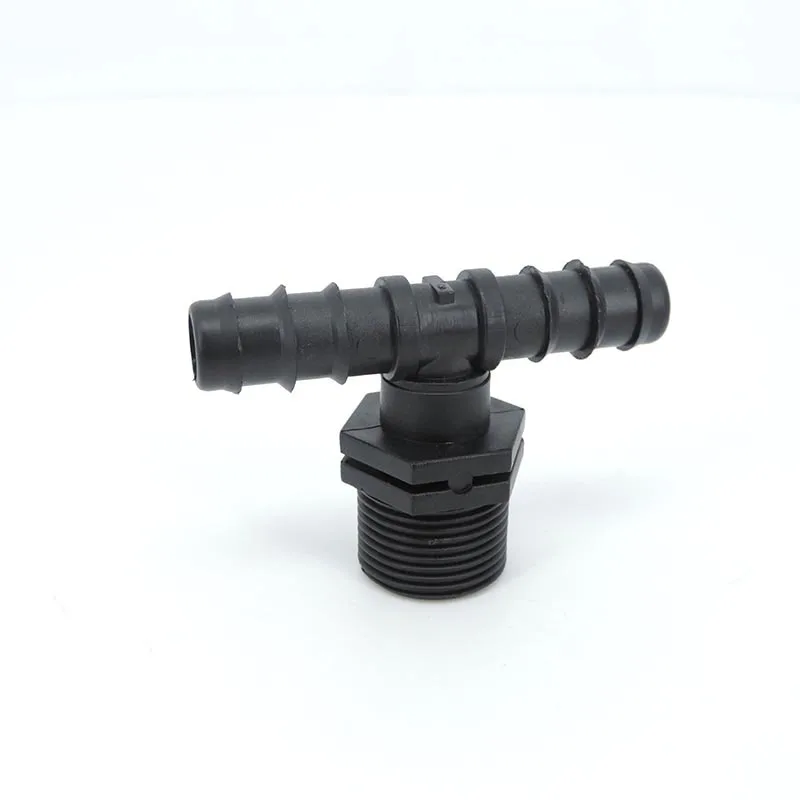 

black 25mmThread To 16PE water Water Pipe Connectors Garden Hose splitter Barbed Tee Connector Micro Irrigation Hose Fittings