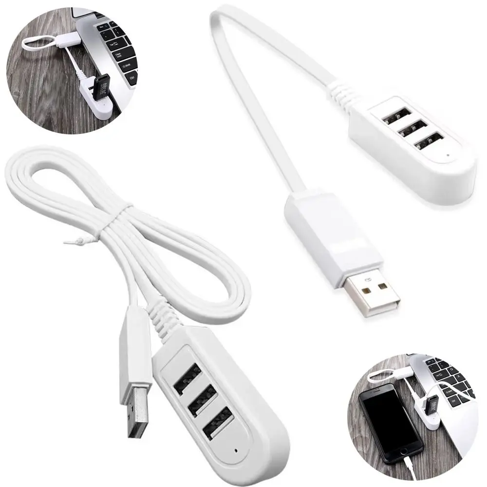 Portable Multi-function USB Hub 30/120cm Upgrade 2.0 USB Splitter 3 In 1 USB Extender Cable