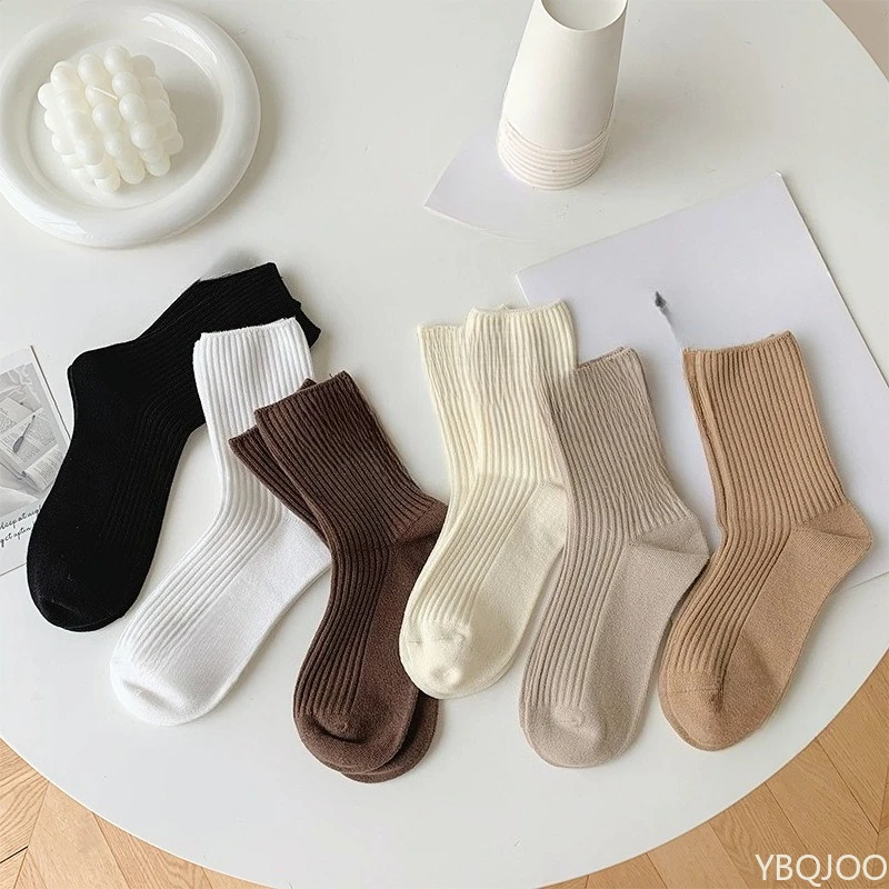 

6 pairs Women's new spring autumn fashionable versatile mid tube socks casual comfortable women stacking socks