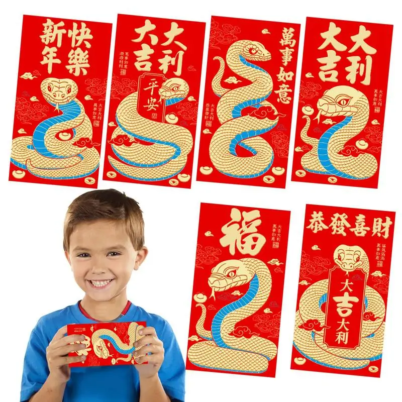 Red Envelopes Chinese New Year Money Envelopes Red Envelopes 6X Lucky Money Envelope Chinese Red Packets Year Of The Snake Cash