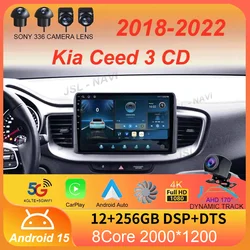 For Kia Ceed 3 CD 2018-2022 Car Radio Android 15 WIFI+4G Carplay Auto Car Radio Multimedia Video Player Navigation Stereo DSP GP