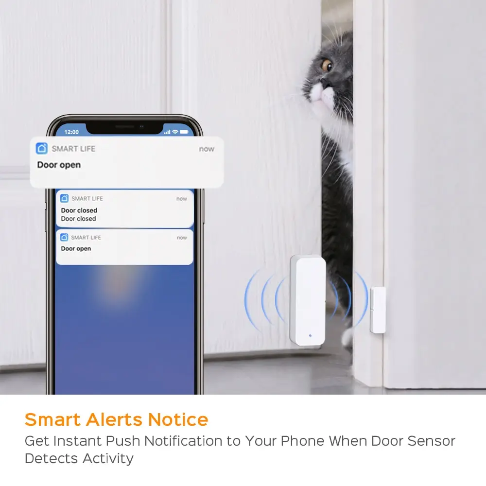 Tuya TY005 WiFi sensore porta finestra porta aperta rilevatore magnetico chiuso protezione di sicurezza domestica Smart Life APP porta Alexa