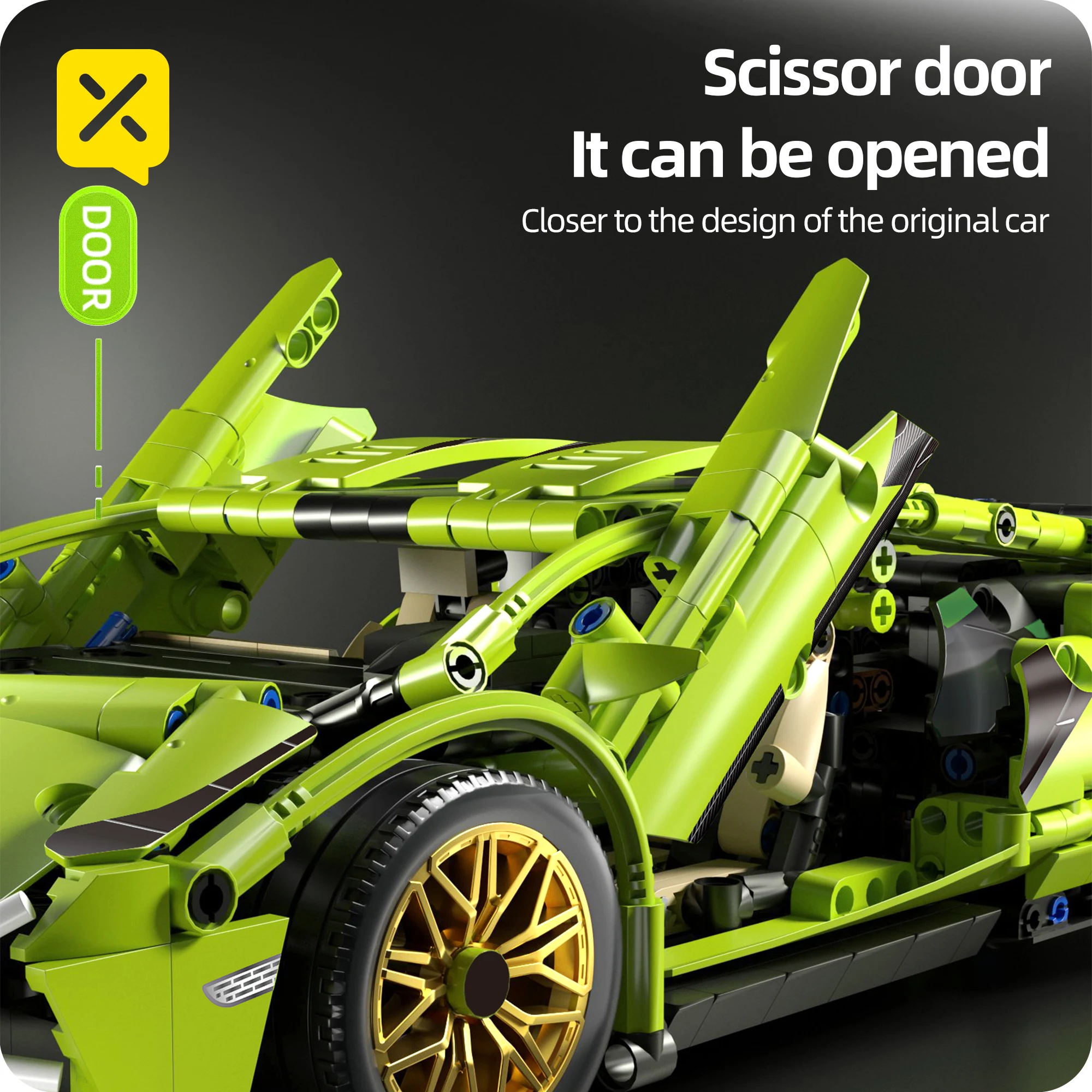 ToylinX Technical Building Blocks Racing Sport Car Speed Vehicle Model City Mechanical Super Toys Christmas Halloween Easter