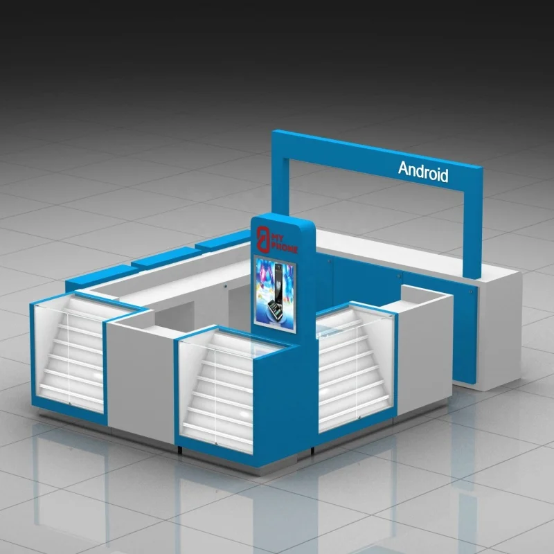 

custom.Shopping Mall Cellphone Repair Kiosk Mobile Phone Repair Station with LED Light