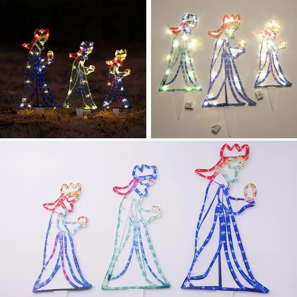 Outdoor Christmas LED Three 3 Kings Silhouette Motif Light Decoration Rope Wholesale Dropshipping