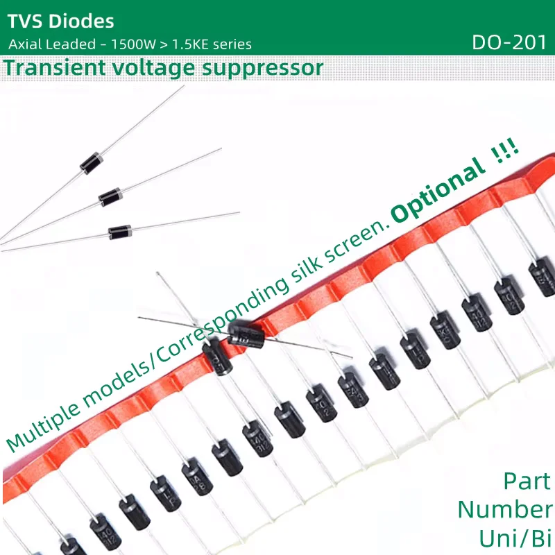 20pcs/lot TVS Diodes DO-201 package 1500W 1.5KE47A 1.5KE47CA 1.5KE51A 1.5KE51CA 1.5KE56A 1.5KE56CA 1.5KE62A 1.5KE62CA