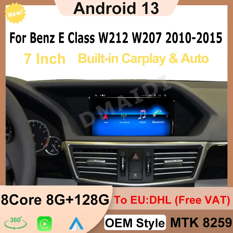 

Android 13 GPS Navigation System Wireless Auto Carplay Multimedia Screen Video Player 4G For Mercedes Benz E Class 2010-2015