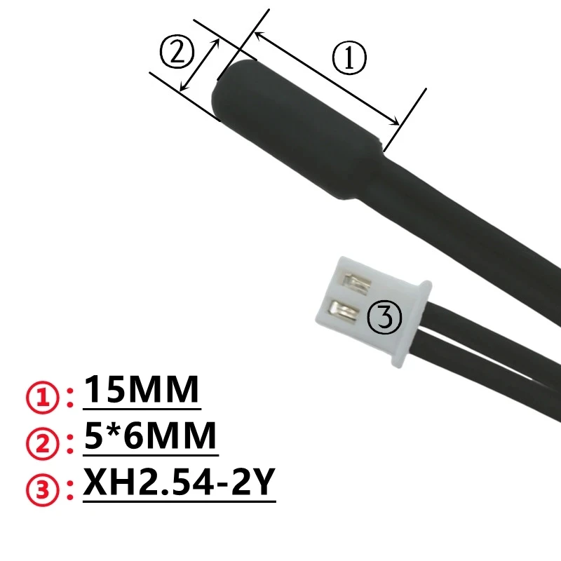 2PCS Super Waterproof Probe TPE Integrated Temperature Sensor NTC-10K Thermal Resistance Anti-Corrosion B3435/3950-1% 1M/2M