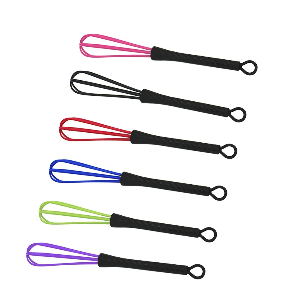 6PCS Hair Dye Stirrer Hair Coloring Whisk Cream Mixer for Salon Barber Hairdressing (Blue, Purple, Pink, Black, Red, Green)