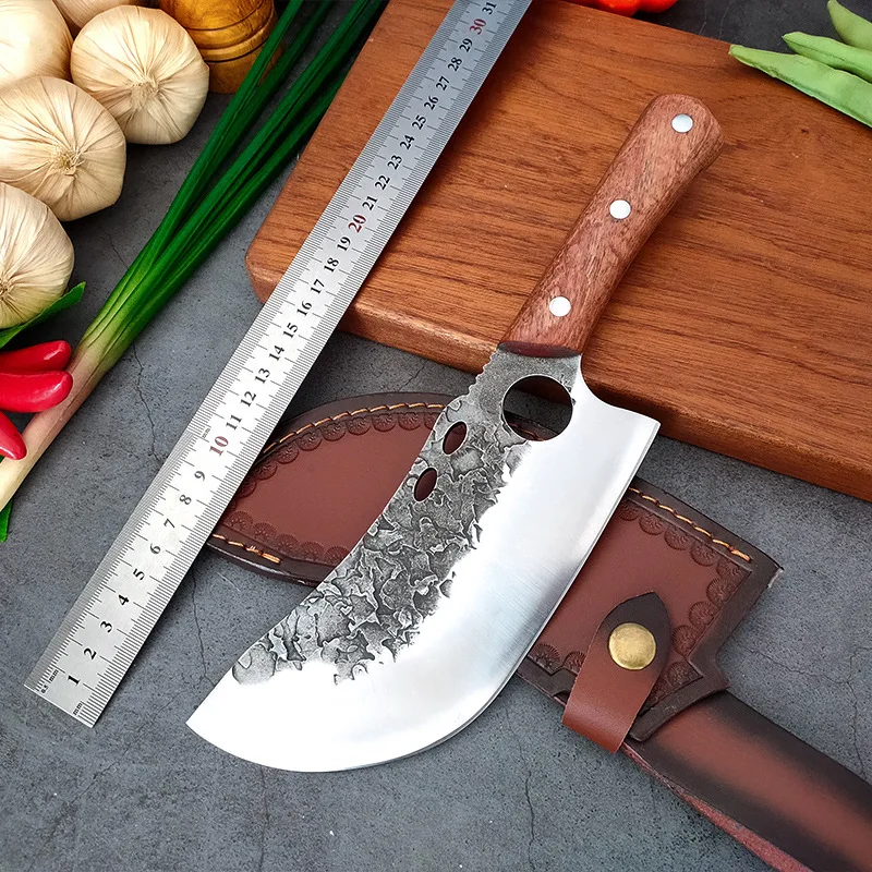 Forged Chef Slicing Cleaver Knife Kitchen Chopping Meat Boning Stainless Steel Kitchen Chef Cutting Knives