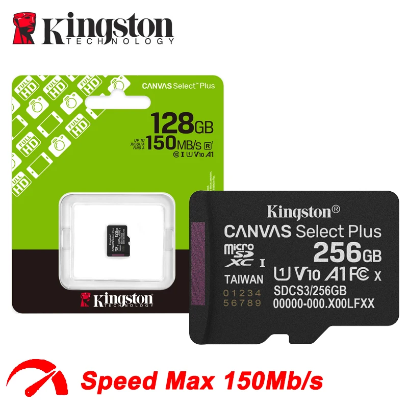 

Original Kingston Micro SD Card 128Gb 256Gb 512Gb MicroSD Card 64G 1T U3 V30 A2 Adapter Max 150Mb Flash TF Card UAV Camera Phone