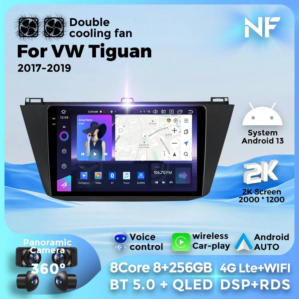 

Android 13 Car Radio For VW Tiguan 2017-2019 Multimedia Player Wireless Carplay Android Auto 4G LTE WIFI 8Core GPS DSP RDS BT5.0