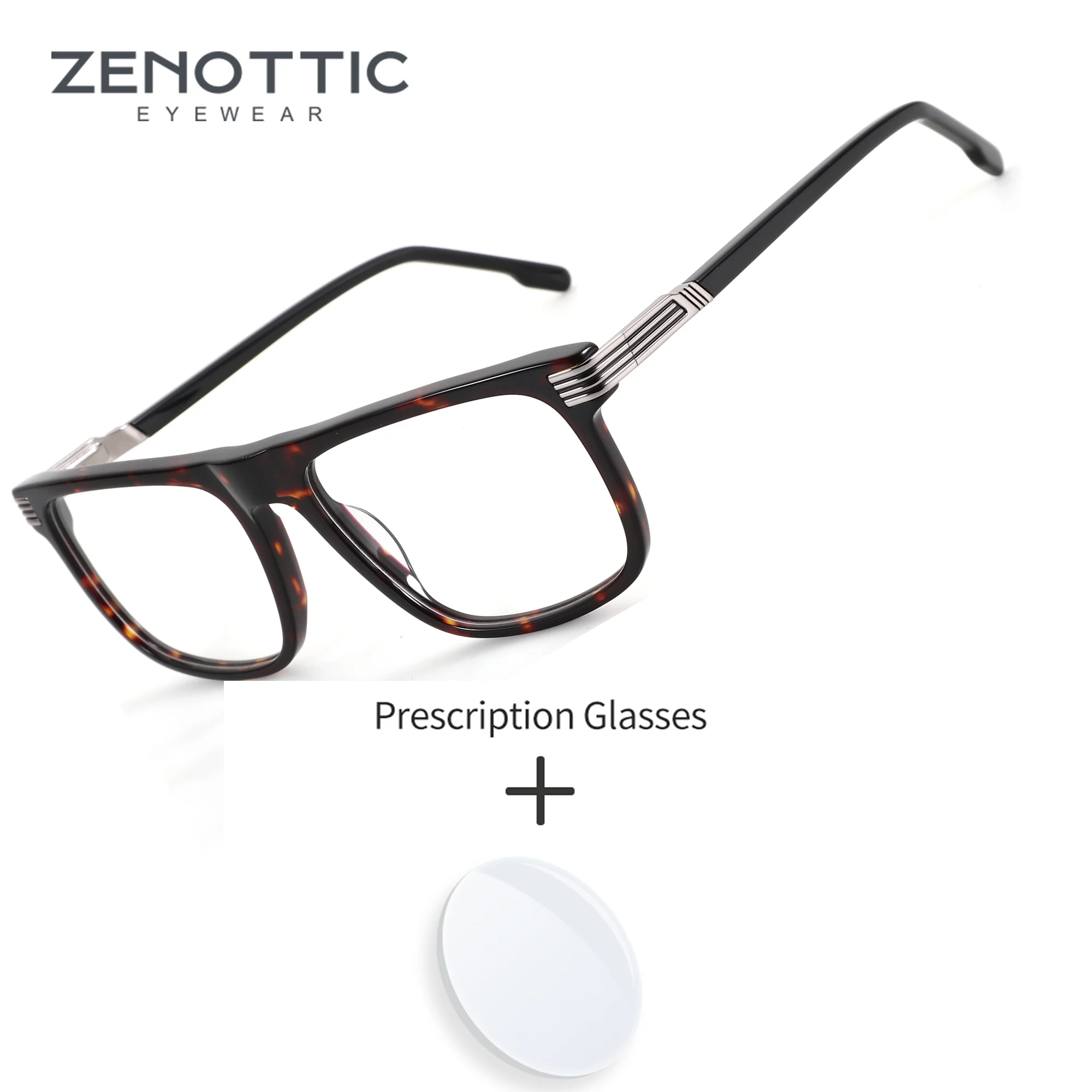 ZENOTTIC M Size Trend Design Cat Eye Prescription Glasses For Women Handmade Acetate Anti Blue Light Progressive Optical Eyewear