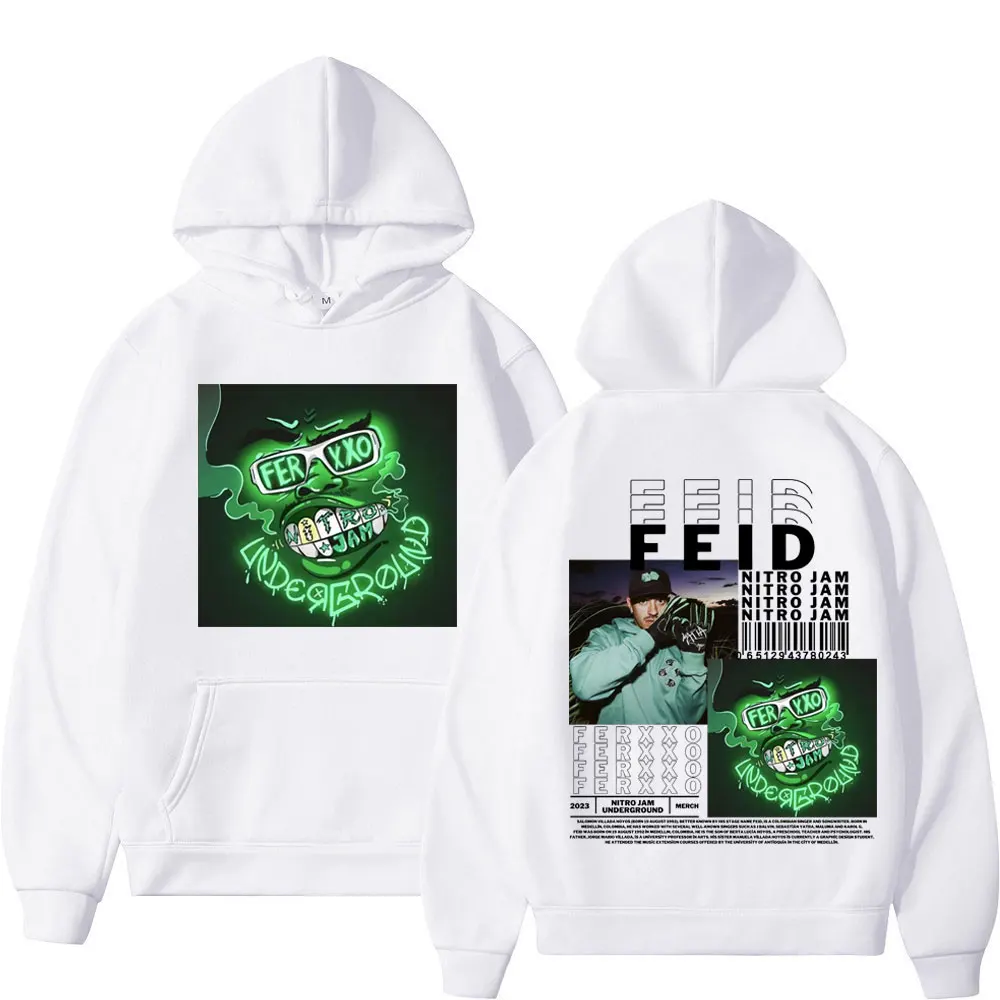 

Rapper Feid Music Album Ferxxo Print Hoodie High Street Trend Fashion Hooded Sweatshirts Men's Women's Hip Hop Vintage Pullovers