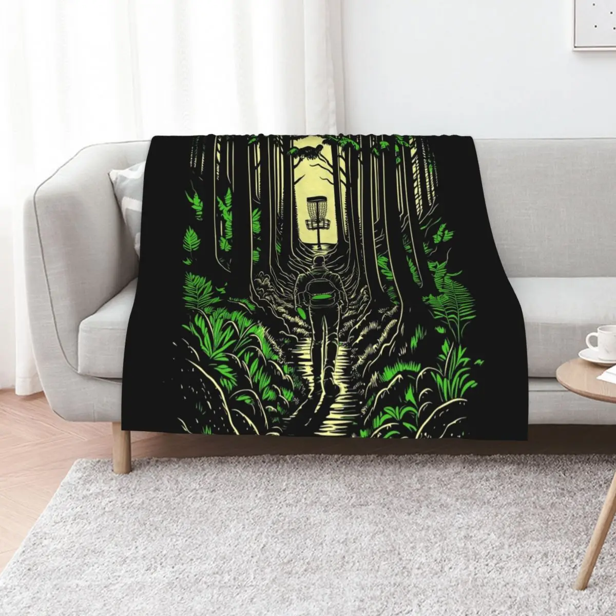 Disc Golf Forest Course Wilderness Golfer Sunset Throw Blanket Designers Comforter Cute manga sofa bed Blankets